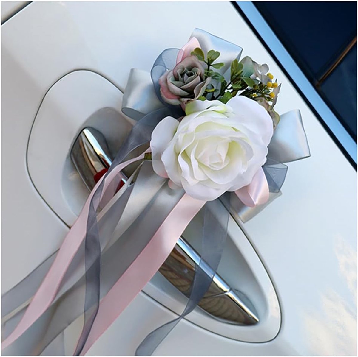 2 stuks autostrikken bruiloft autoversiering bloemen strikken auto decoratie