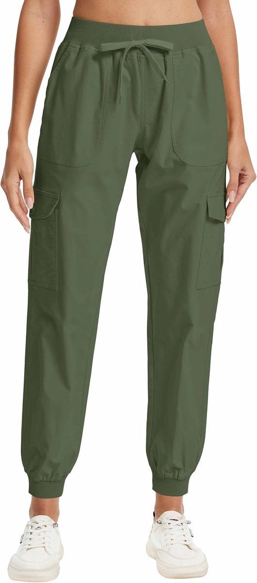 Dames Lounge Lichtgewicht Sneldrogend Elastisch Cargobroek Sportieve Workout Casual Afritsbaar Outdoor Broek met Zakken
