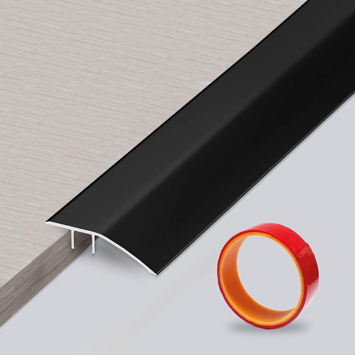 Vloer overgangsstrip 0.9 m x 4.2 cm - aluminium - zelfklevend - vermindert struikelgevaar - ShopVlot