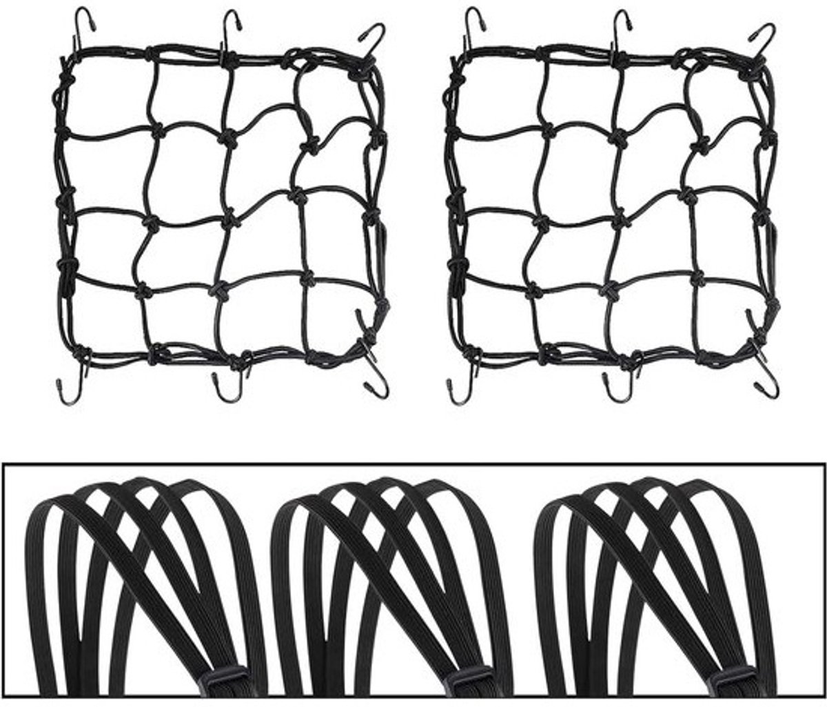 Vijf stuks elastische spanbanden met haken voor bagage op fietsen en motoren - Voor expander netten en luggage tensioners