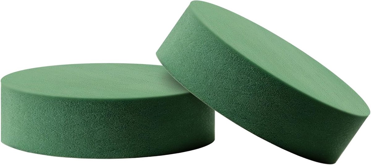 2 stuks steekmassa om te knutselen - 21 x 4 cm steekspons voor frisheid en artistiek, rond bloemschuim, groen droogschuim, bloemen steekmassa steekspons voor knutselen, bruiloft, geschenken
