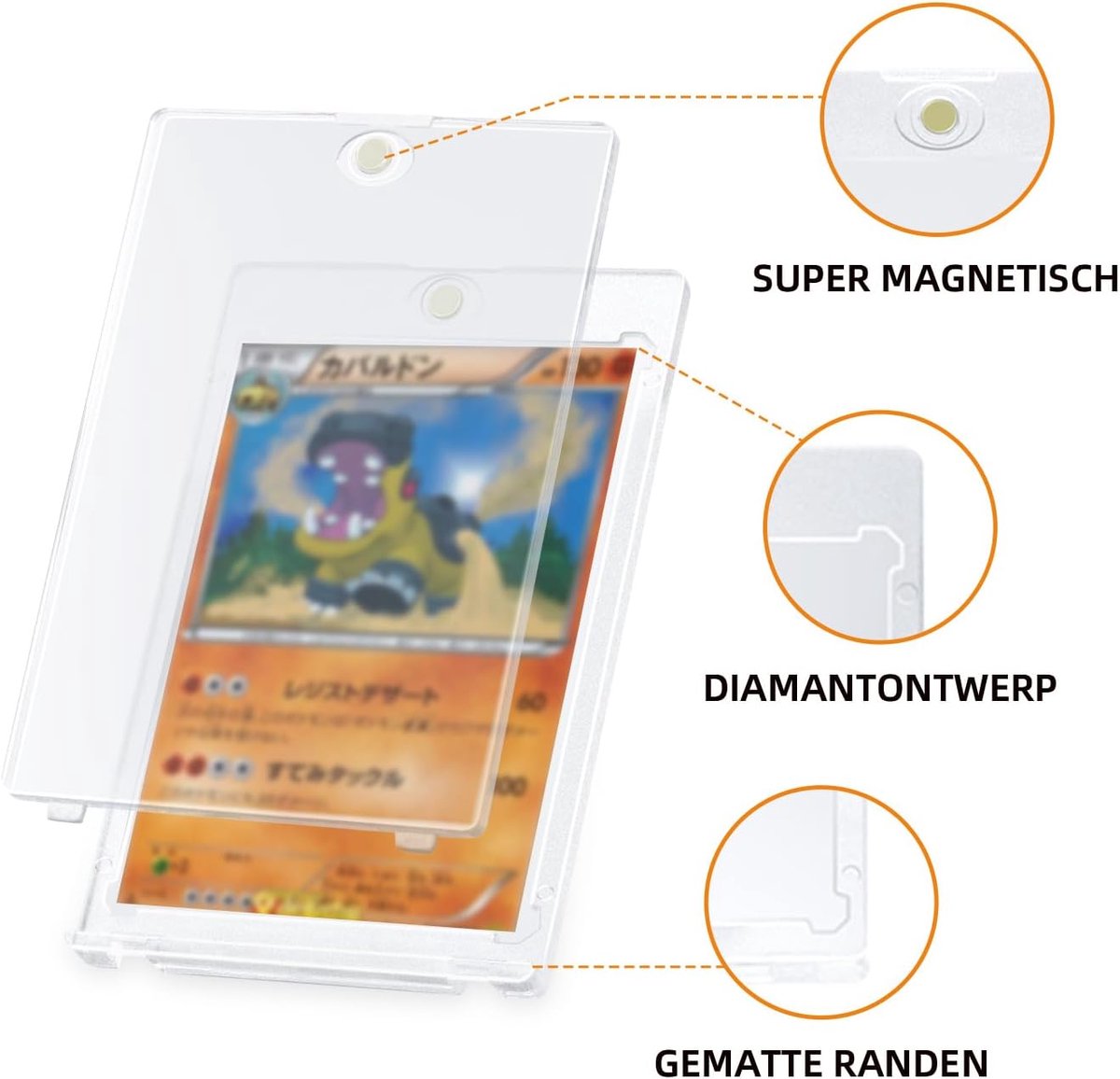 10 stuks magnetische kaarthouder - magnetische handelskaarthouder 35PT verzamelkaartenbescherming, UV-bescherming, houder voor kaart, transparant, magnetisch, kaarthouder voor magie, MTG