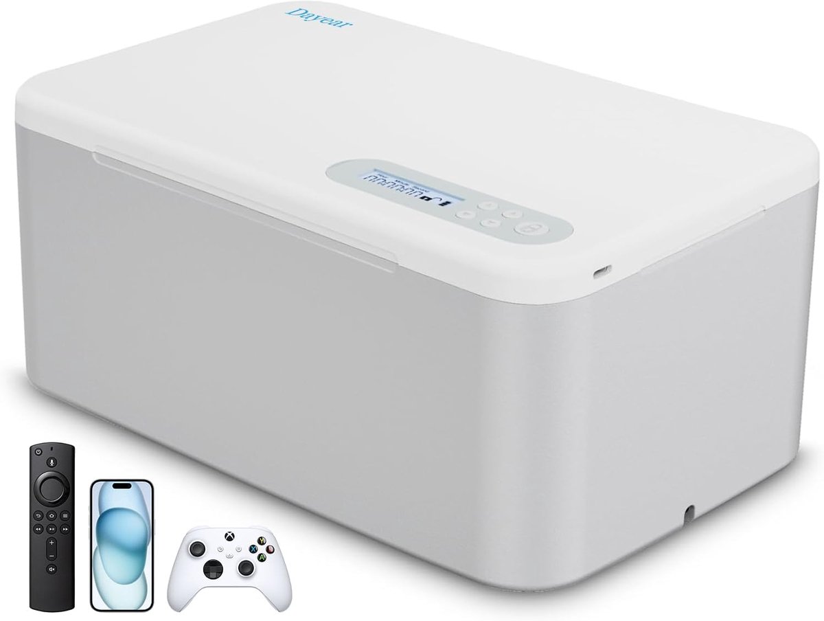 SnelShoppen - Upgrade Safe Timed Lock Box - Afsluitbare Opbergdoos voor Telefoons, Videogames, Sociale Media en Snacks met Timer - Grijze Tijdvergrend