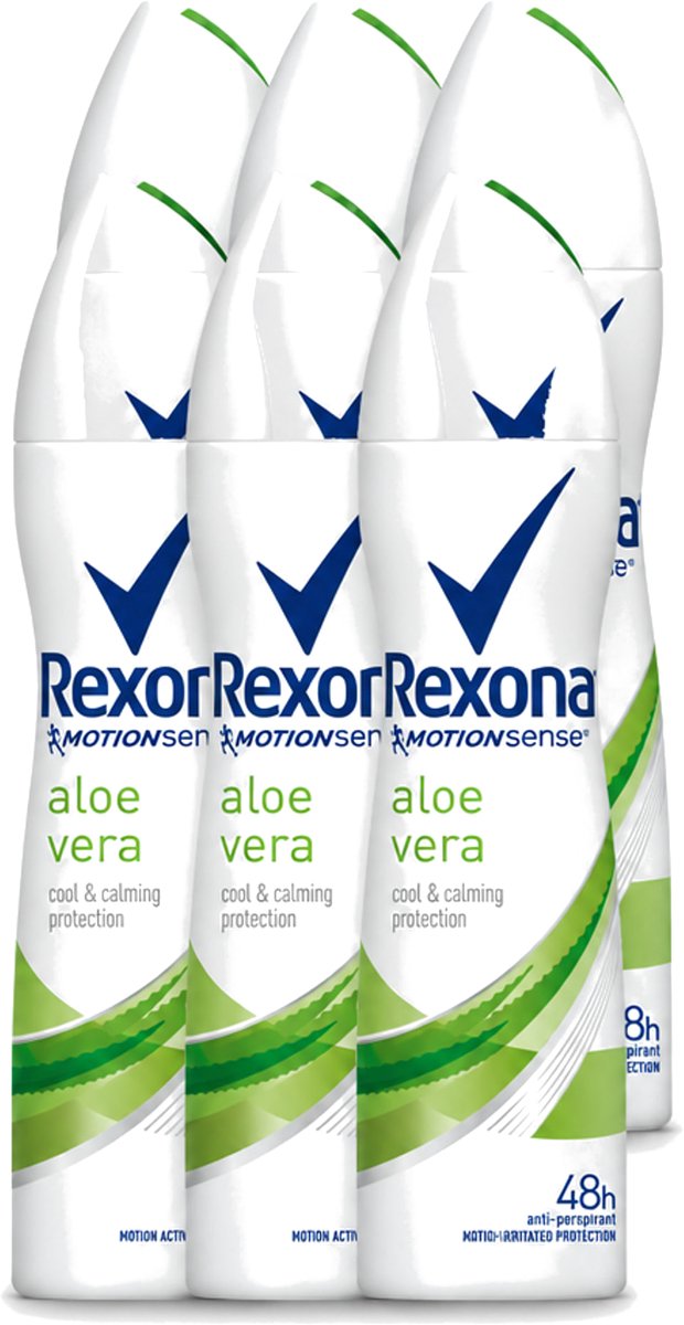 6 x Rexona - Fresh Aloe Vera - Deodorant Spray - 150 ml - Voordeelverpakking - 6 stuks