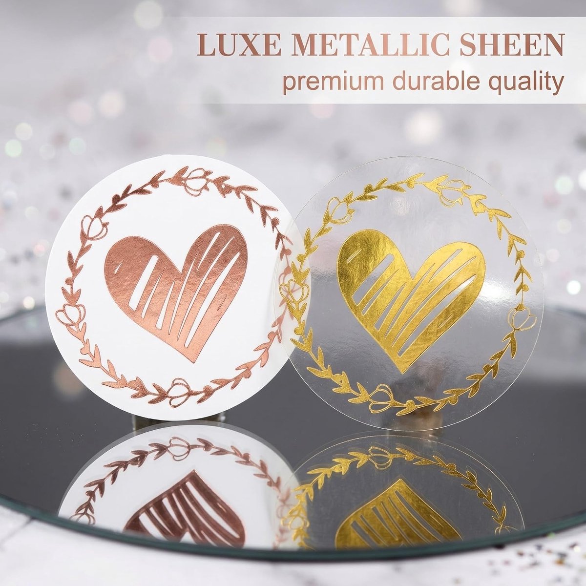 240 stuks waszegelstickers hart, 3,3 cm, zelfklevend, etiketten voor enveloppen, ansichtkaarten, uitnodigingen en - ShopVlot