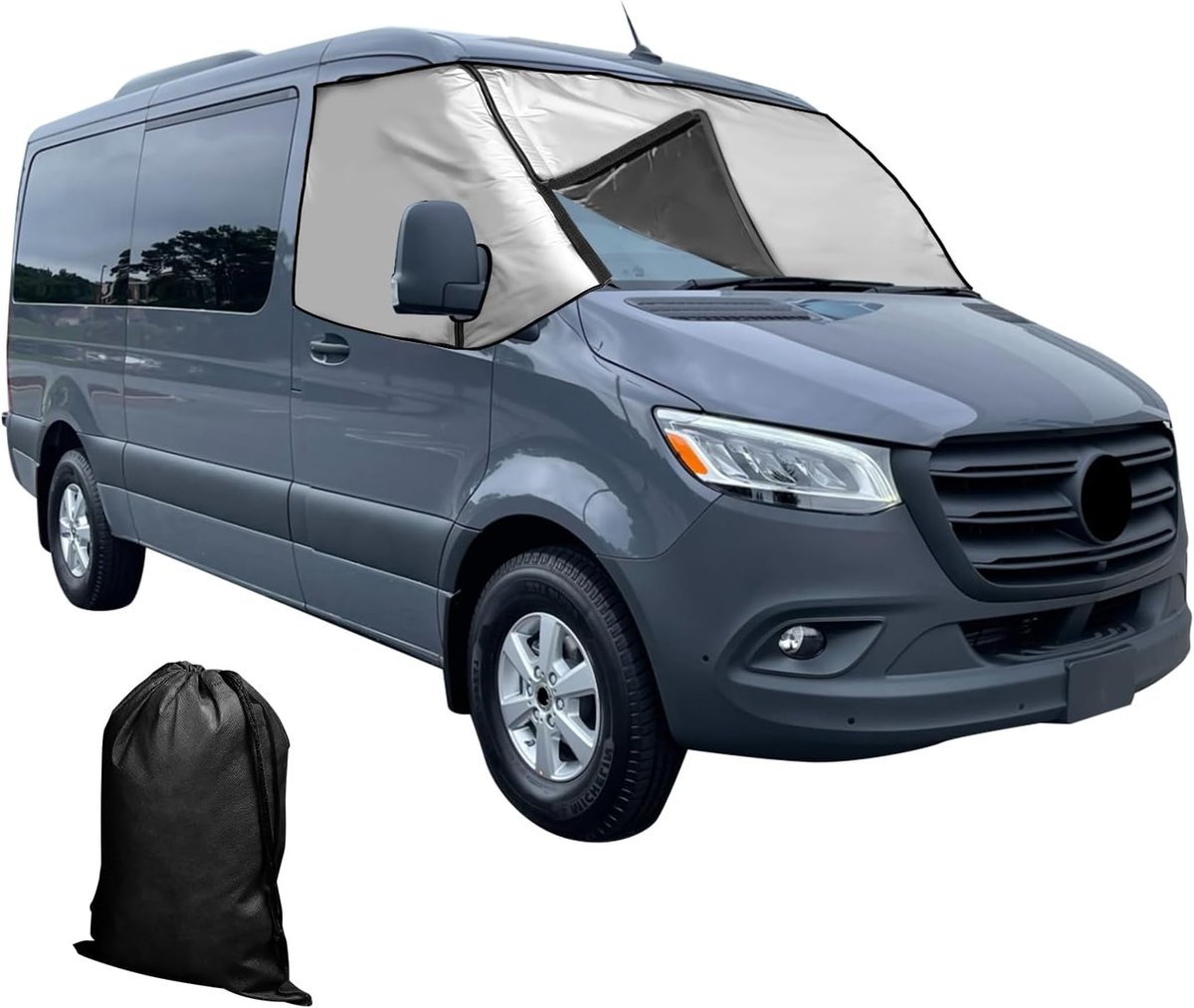 JOJOCY Windshield Cover Fit for Mercedes Sprinter 2019-2025, Thickened 210D Oxford Cloth Detachable Car Windshield - ShopVlot
