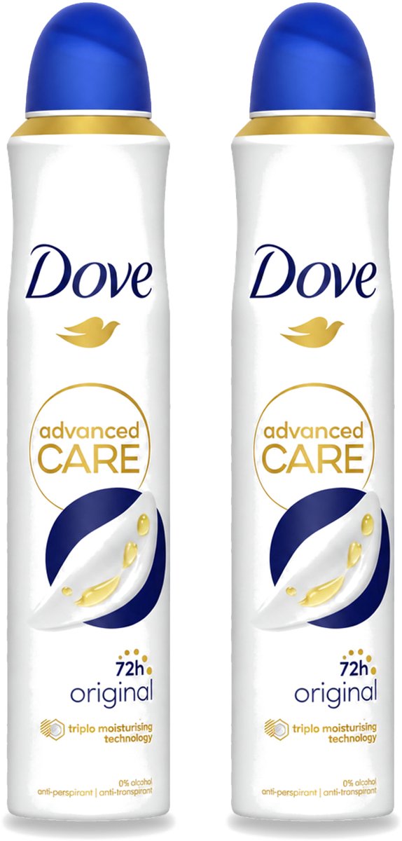 2 x Dove - Deodorant - Spray Advanced Care - Frisse en langdurige bescherming - 200 ml - Voordeelverpakking - 2 stuks