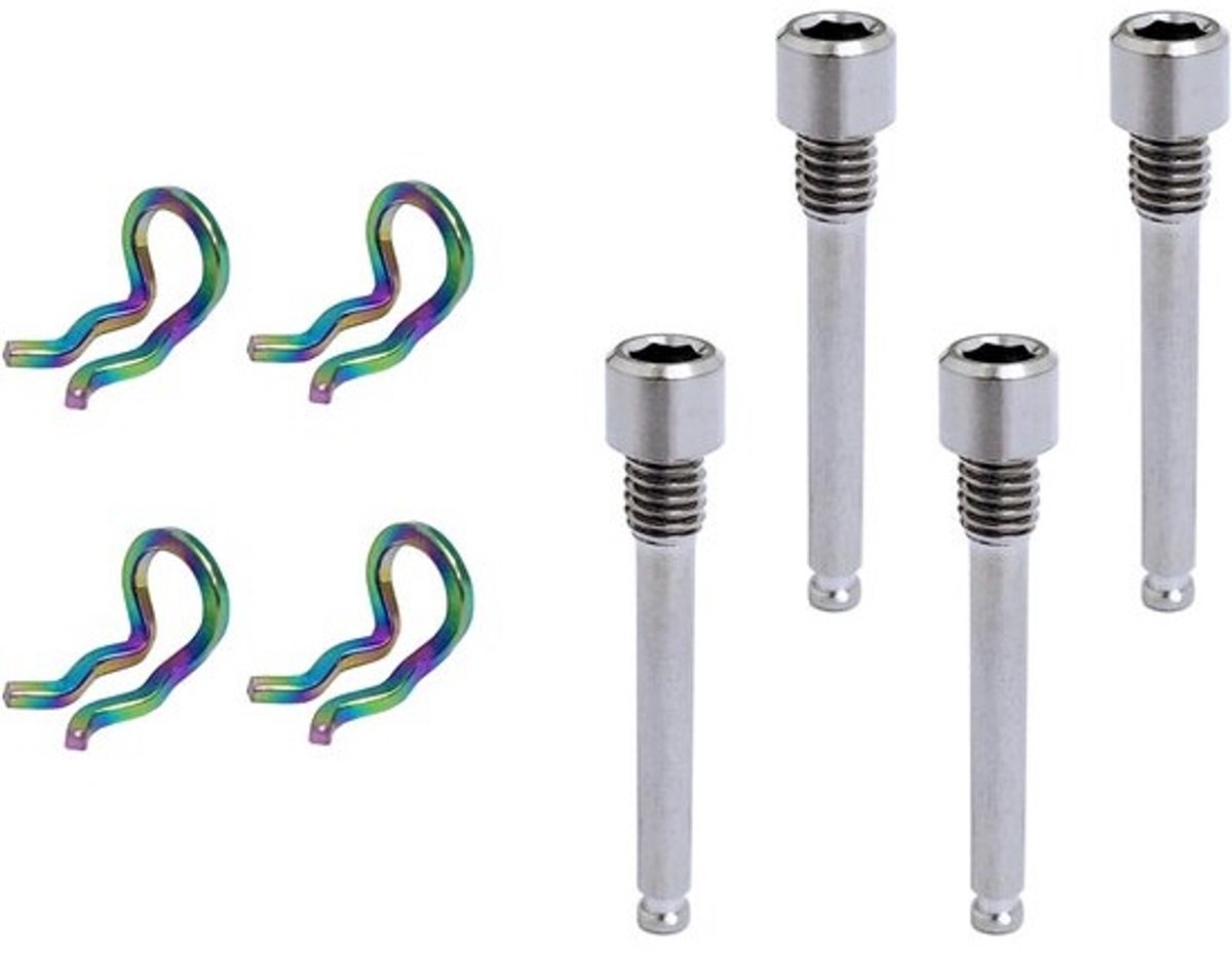 4 sets titaniumlegering-fietsschoenschroeven voor remklauwen met circlips, geschikt voor Shimano-schijfremmen