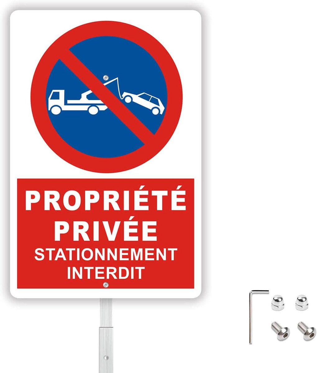 Panneau Propriété Privée Stationnement Interdit - 30 x 20 cm - Weerbestendig - Duidelijke signalisatie - ShopVlot