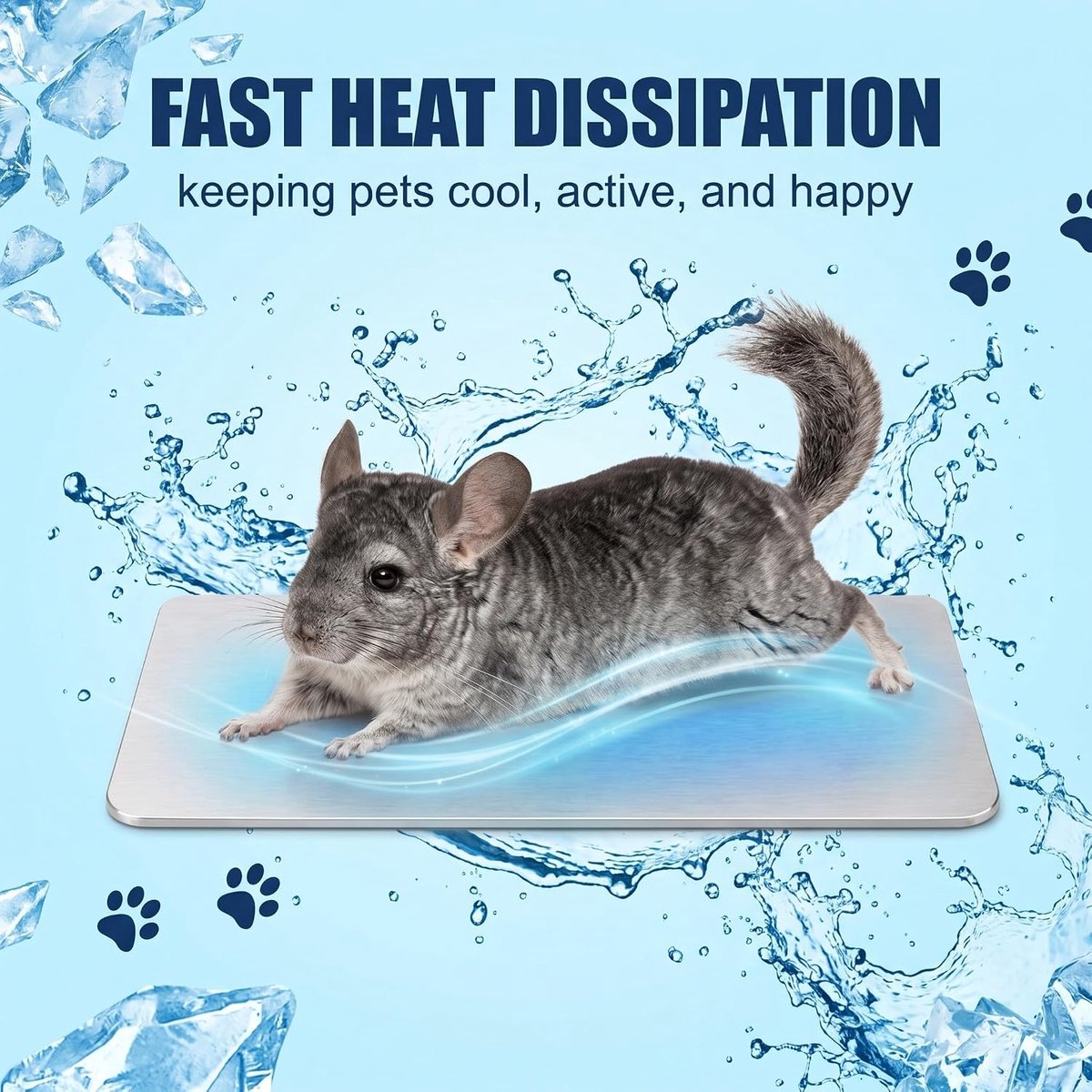 1 stuk 12 x 8 cm, glad en gemakkelijk te reinigen oppervlak, ideaal voor cavia's, chinchilla's en dwergkonijnen (zilver)
