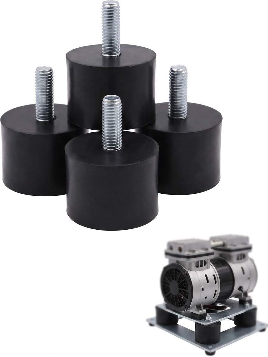 Blok M6, 4 stuks anti-vibratiehouders van rubber, hoge precisie (M6 x 18, 20 x 20 mm), perfecte uitlijning en akoestische stilte voor quads en scooters