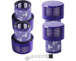 4 HEPA-filters voor Dyson V10 / SV12, compatibel met V10 Cyclone, Absolute, Animal, Motorhead, Total Clean, inclusief 1 reinigingsborstel, vervanging 969082-01