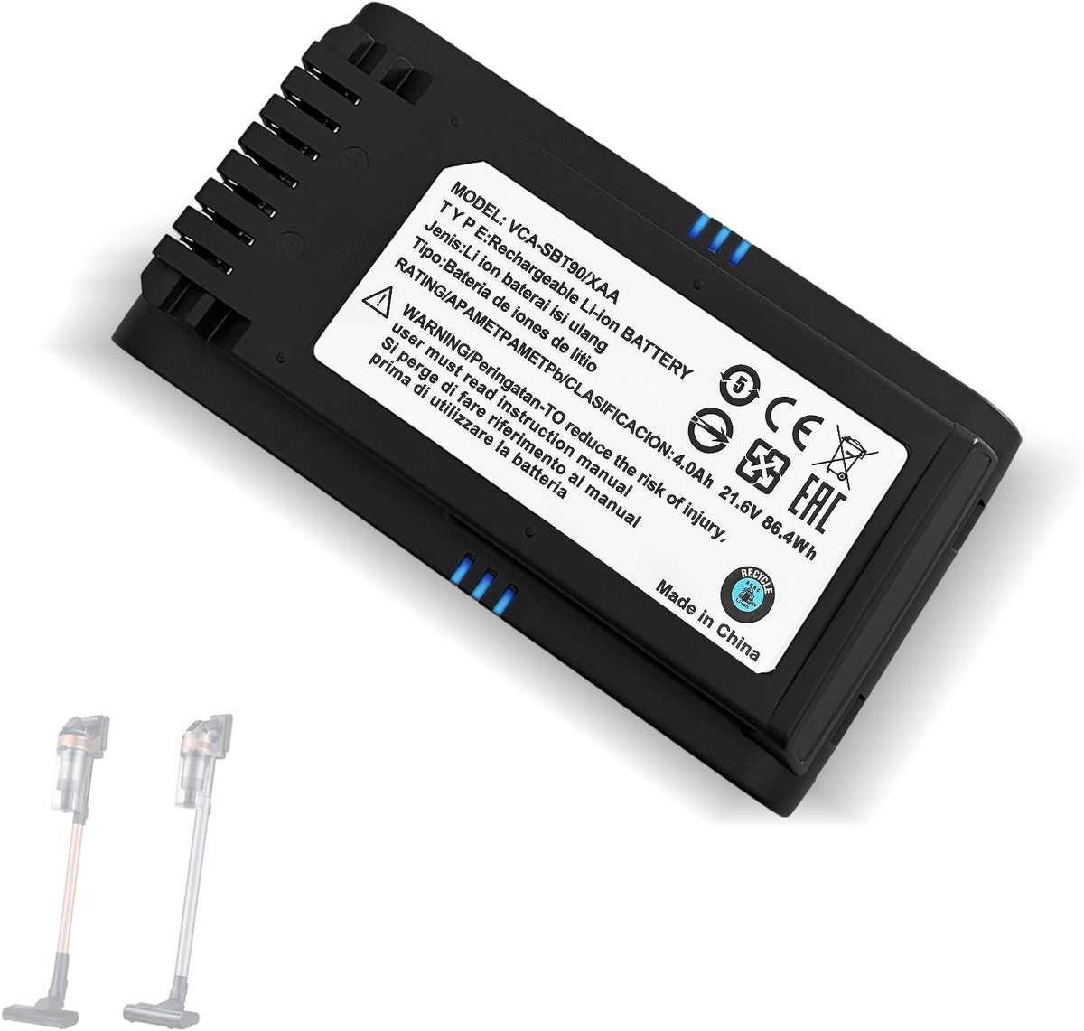 4,0 Ah accu voor Samsung VCA-SBTA60 VCA-SBT90 VCA-SBT90EB, compatibel met