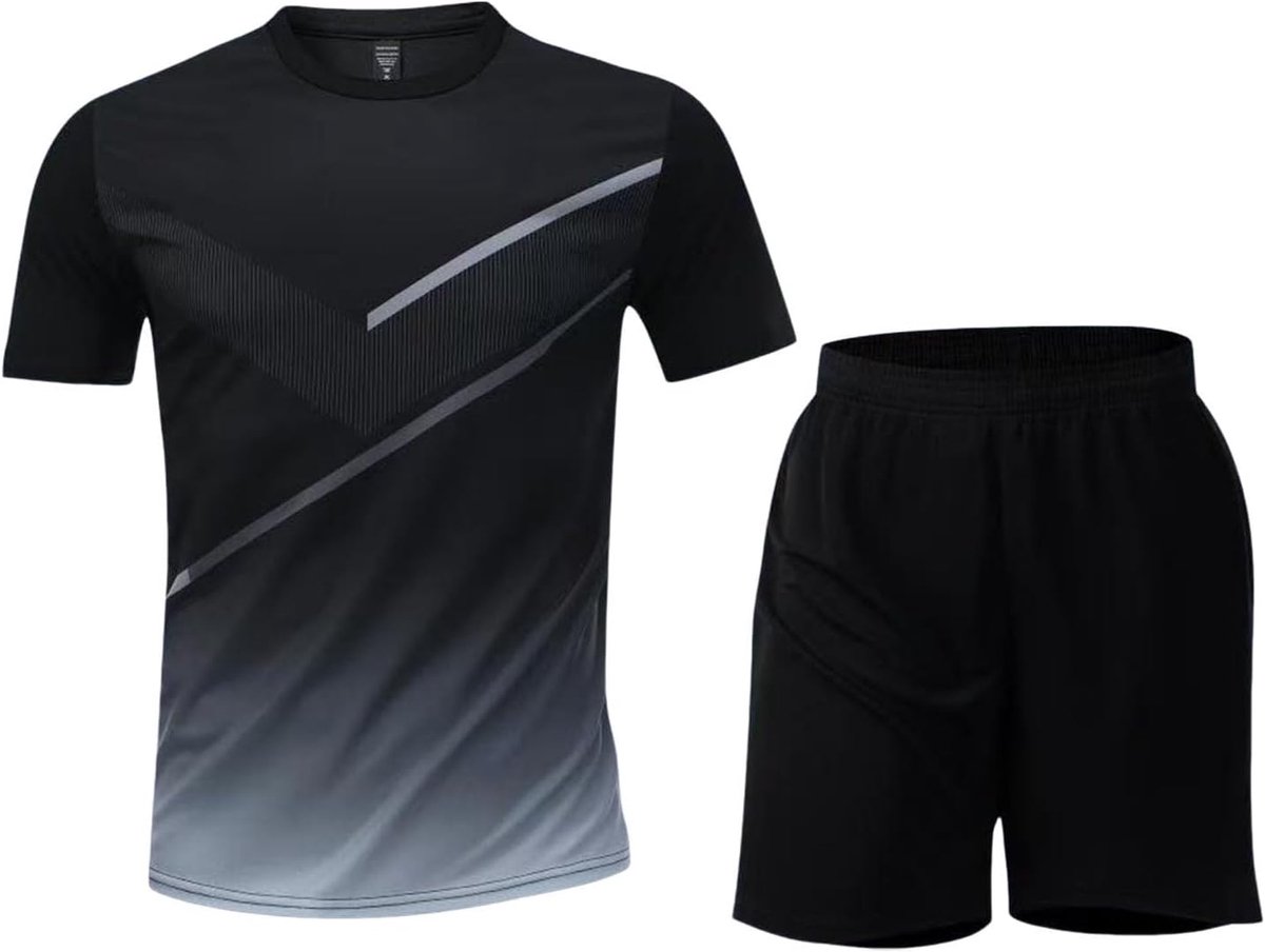 Trainingspak voor heren, 2-delig, katoen, bovendeel en broek, trainingspak, comfortabel, voor evenementen, A53