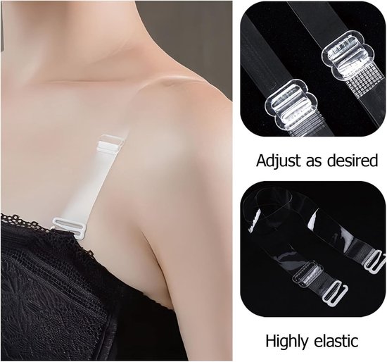 Onzichtbare en transparante bh-harnasjes, antislip vervangende harnasjes voor strapless bh's en diverse kledingstukken, ideaal voor een perfecte pasvorm — afbeelding 4
