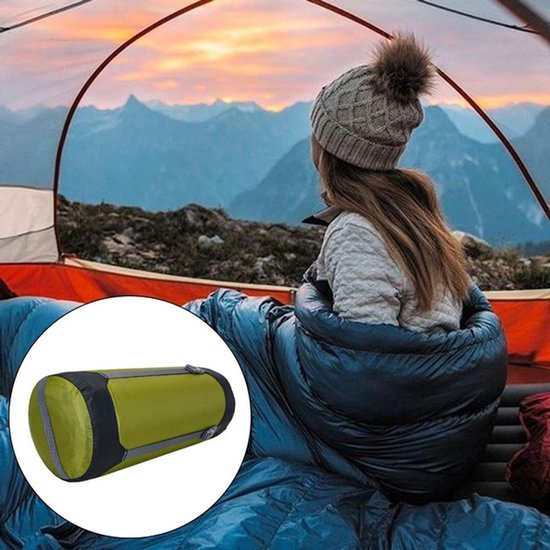 Sterke, scheurvaste compressieslaapzak, groen-L — afbeelding 2