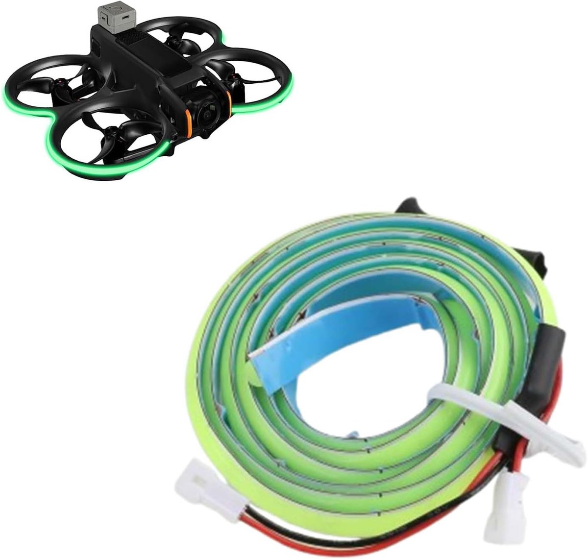 Compatibel met DJI Avata 2, anti-botsing nachtvluchtwaarschuwingslamp, helderheid instelbaar, voor DJI Avata 2 drone-accessoires (fluorescerend groen)