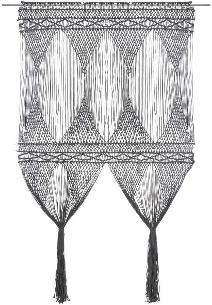 Gordijn, antraciet, 140 x 240 cm, van katoen en polyester, als ruimteverdeler of raamgordijn, met praktische lussen voor eenvoudig ophangen