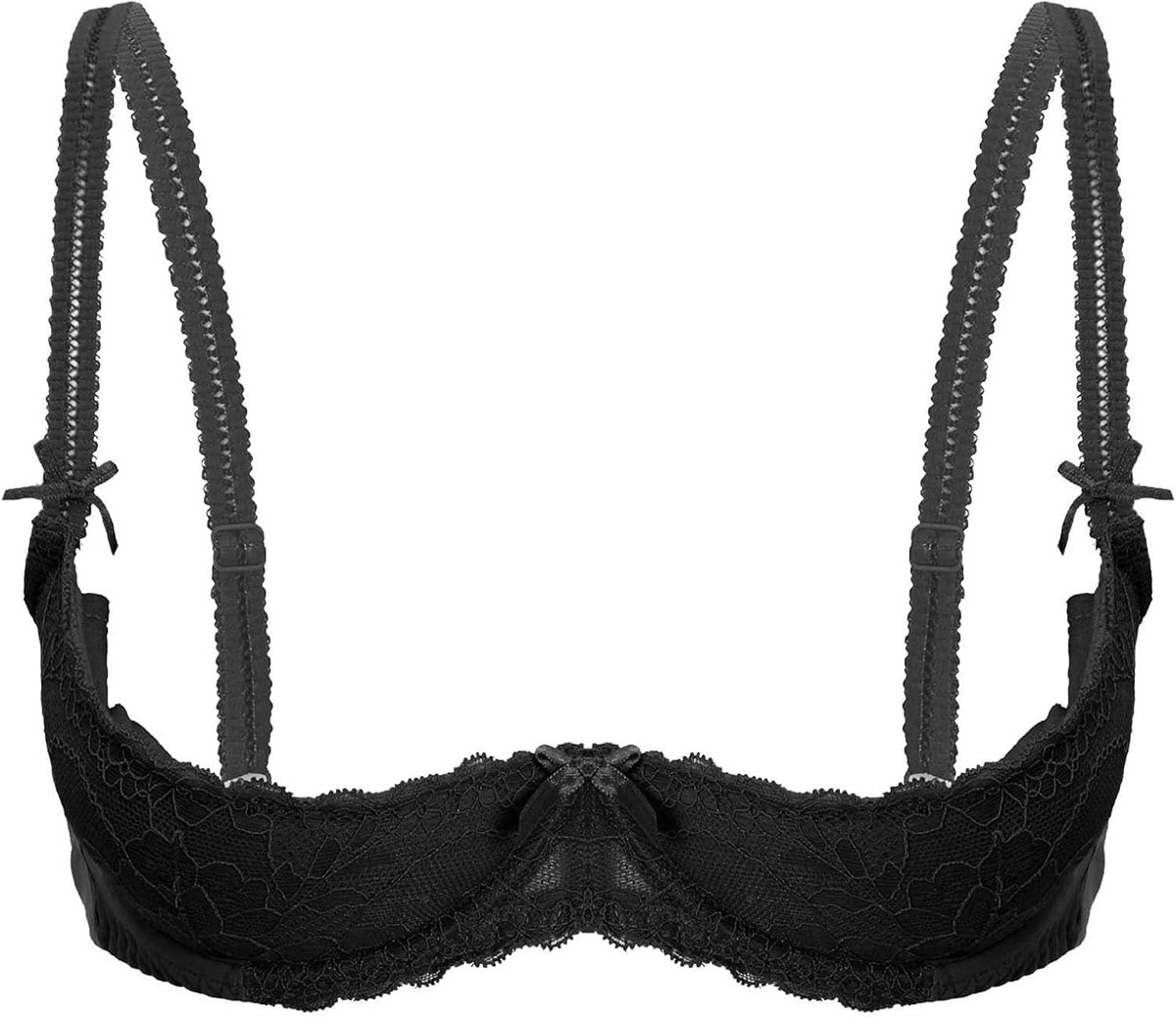 Lingerie voor dames, sexy, kant, babydoll, nachtkleding, babydoll, wit, satijn, puur A413, De zwarte, 70C