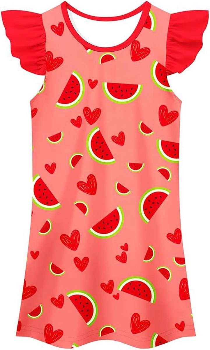 Meisjesjurk, katoen, zomer, mouwen, tulpenprint, stippen, kinderkleding, retro, schattig, school, uitgaan, verjaardag, zachtheid, comfort, A25