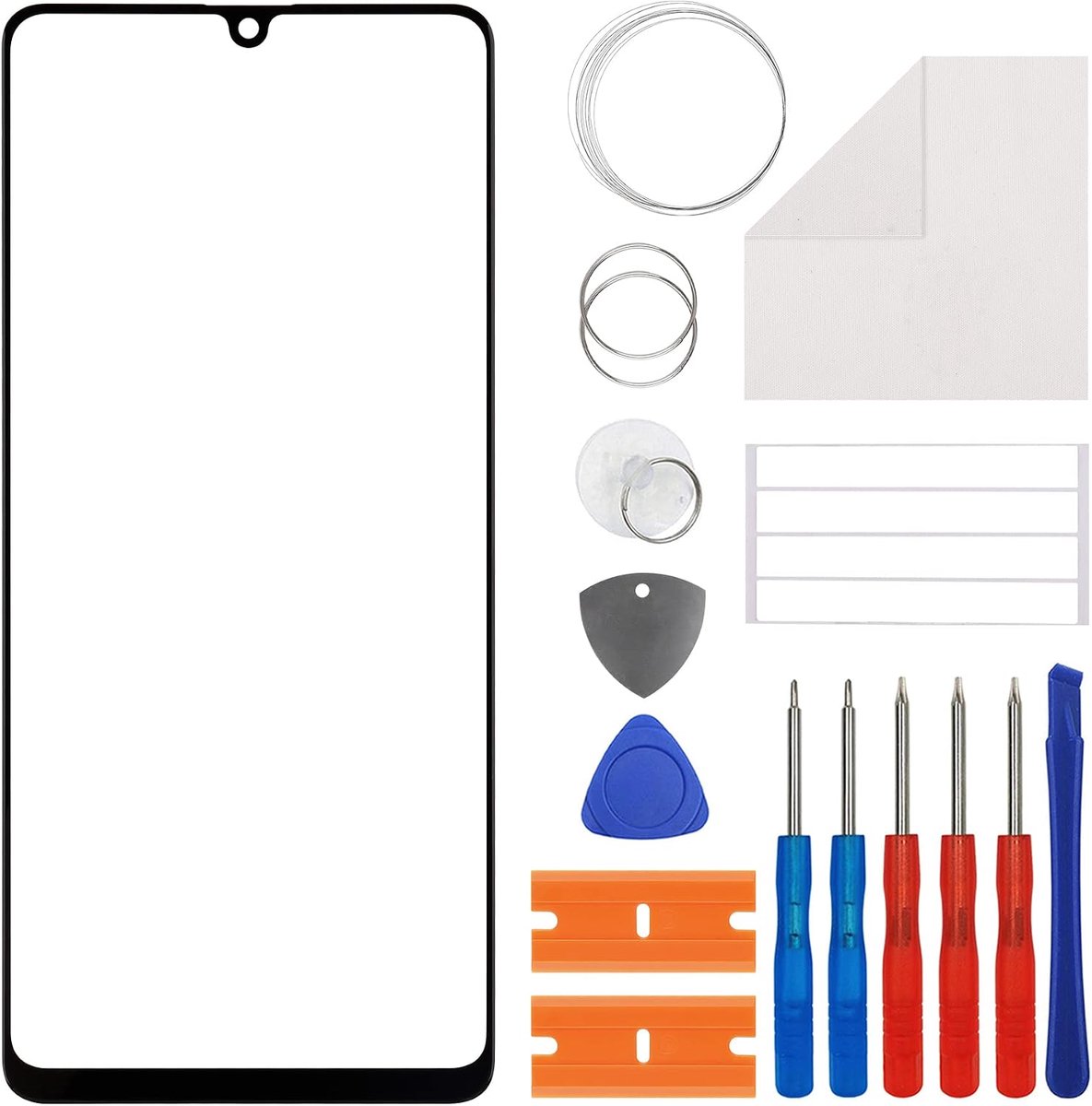 Nieuw frontglas display glas reparatie compatibel met Samsung Galaxy A42 5G SM-A426 met gereedschap (geen LCD-scherm)