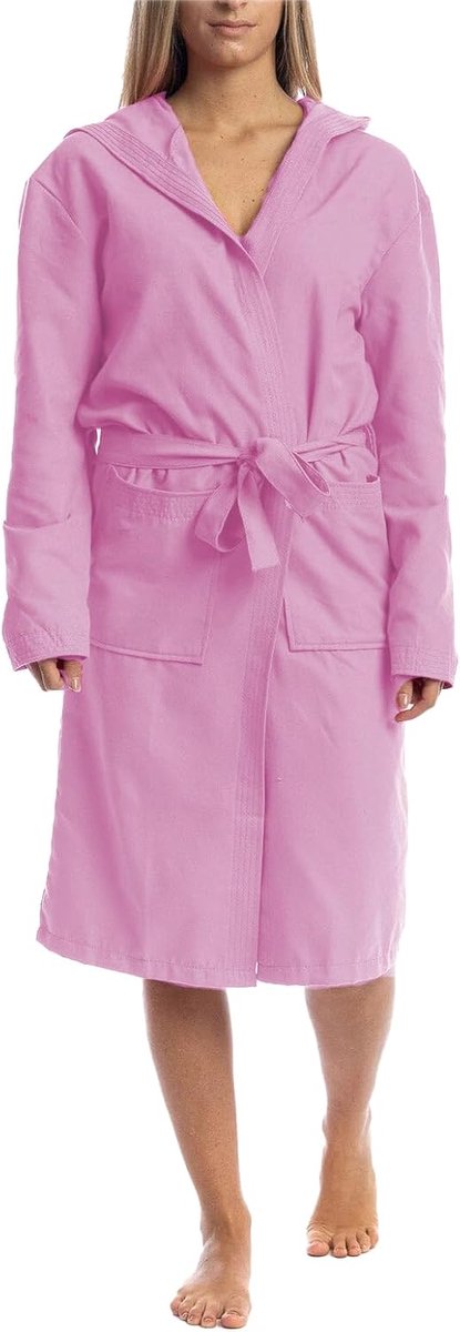 O-day Badjas van microvezel voor dames en heren, ruimtebesparend, uniseks, voor volwassenen, met zakken en riem, ideaal voor reizen, zwembad, fitnessstudio, licht, zacht