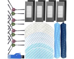 Parts for Ecovacs Deebot Ozmo T9 AIVI + Deebot T9 AIVI Robot Vacuum Cleaner, Accessories Kit 2 Main Brush, 8 Side Brush, 4 HEPA Filter, 6 Mop Cloth Pads, 1 Cleaning Brush (19 Pcs)