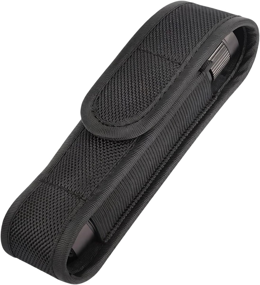 1 zaklamphouder in zwart, tas voor tactische led-zaklamp, afmetingen 140 x 32 mm, radio-houder voor riem, ideaal voor buiten
