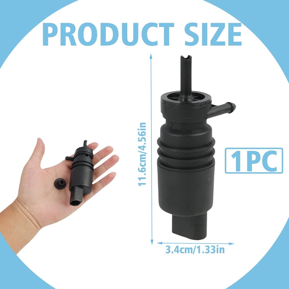 Elektrische 12 V waswaterpomp, vervanging voor dweilwater, auto, voor- en achterruit, ruitenreinigingsinstallatie, monoppomp, compatibel met Au, di Sko, da, eenvoudige montage