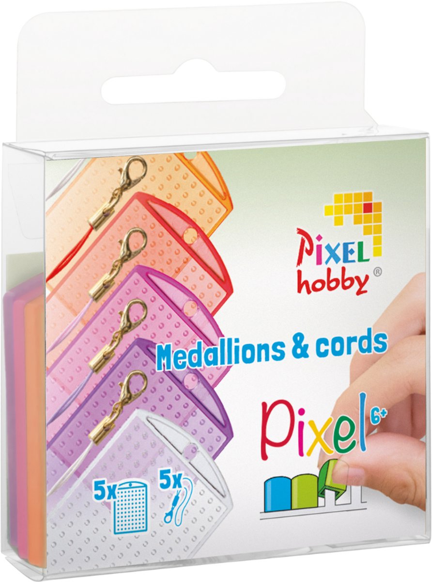 Pixelhobby Medaillons & Color Cords - 5 stuks - Warme Tinten