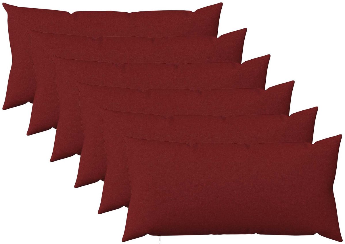 vidaXL Dekenkussen - 6 - st - HEERLEN - Wijnrood - 40 - x - 70 - cm - Stof