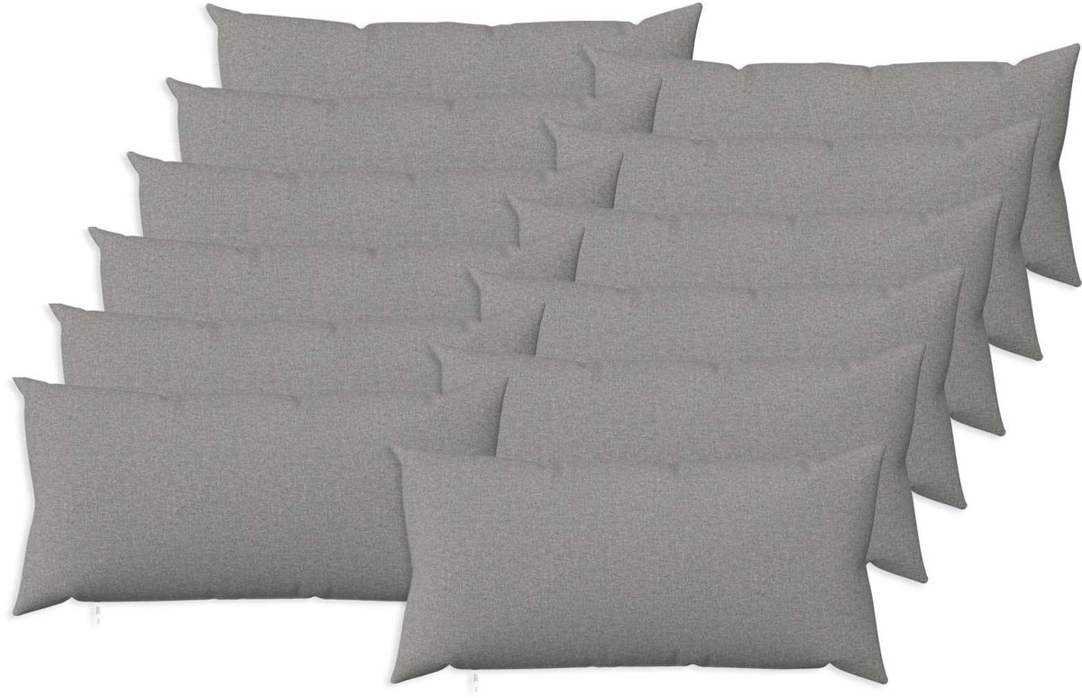 vidaXL Dekenkussen - 12 - st - HEERLEN - Wolkgrijs - 40 - x - 80 - cm - Stof Wolkengrijs