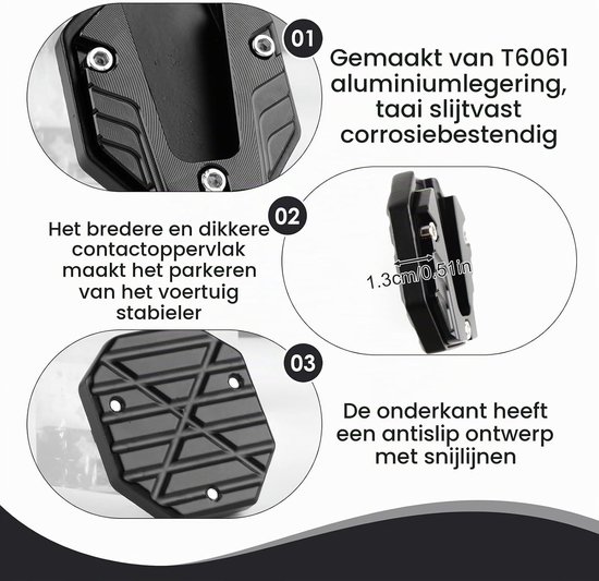 Aluminium Uitbreidingsplaat voor Motorsteun - Universele Verbreedbare Pedalen voor Betere Stabiliteit en Ondersteuning van de Motor — afbeelding 2
