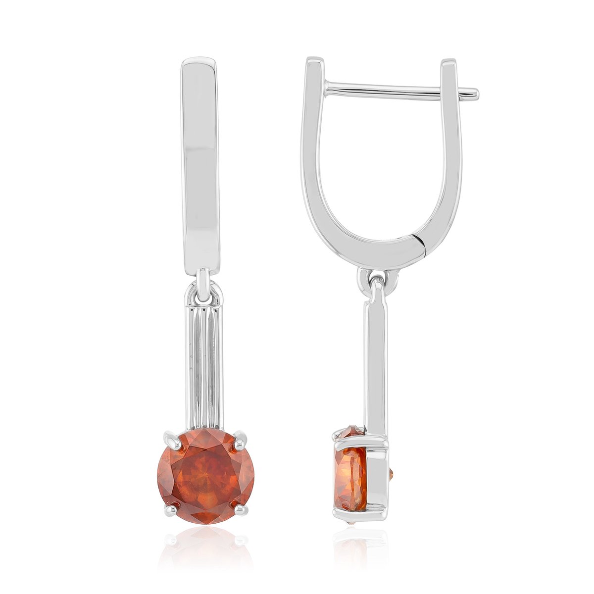 Cavill - Zilveren Oorbellen - 925 Sterling Zilver Gerhodineerd - 2,07 ct Spaanse Sfaleriet - Ronde Geslepen Edelstenen - Elegant Design