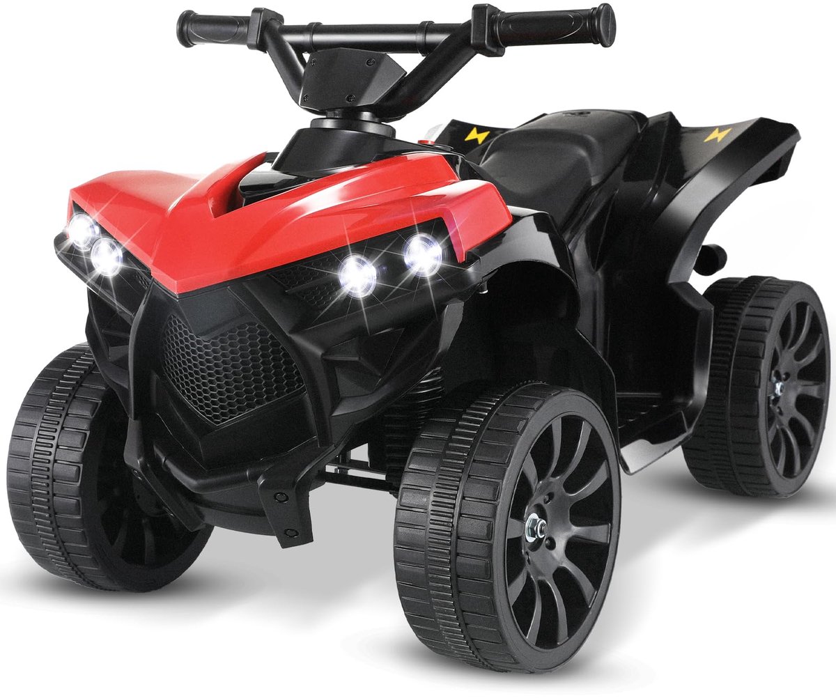 MAMIZO Elektrische Quad voor Kinderen - met MP3 Trompet Koplamp - 3 km/u - voor Kinderen vanaf 3 jaar - Rood
