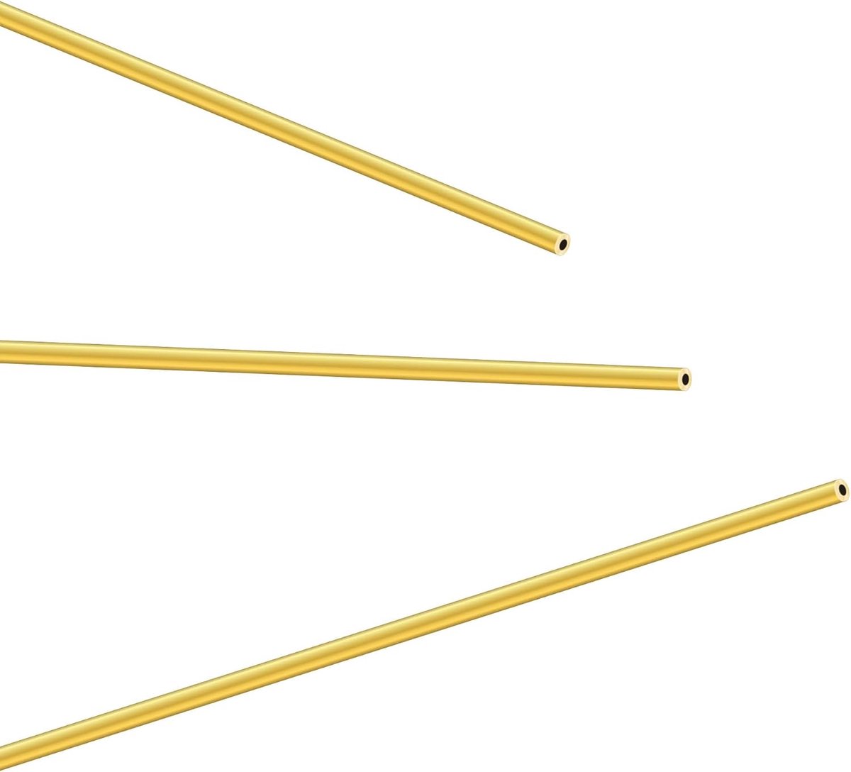Buis 2 mm OD X 0,5 mm wanddikte 300 mm lengte, naadloze ronde messing buizen buizen voor doe-het-zelf handwerk (3 stuks)
