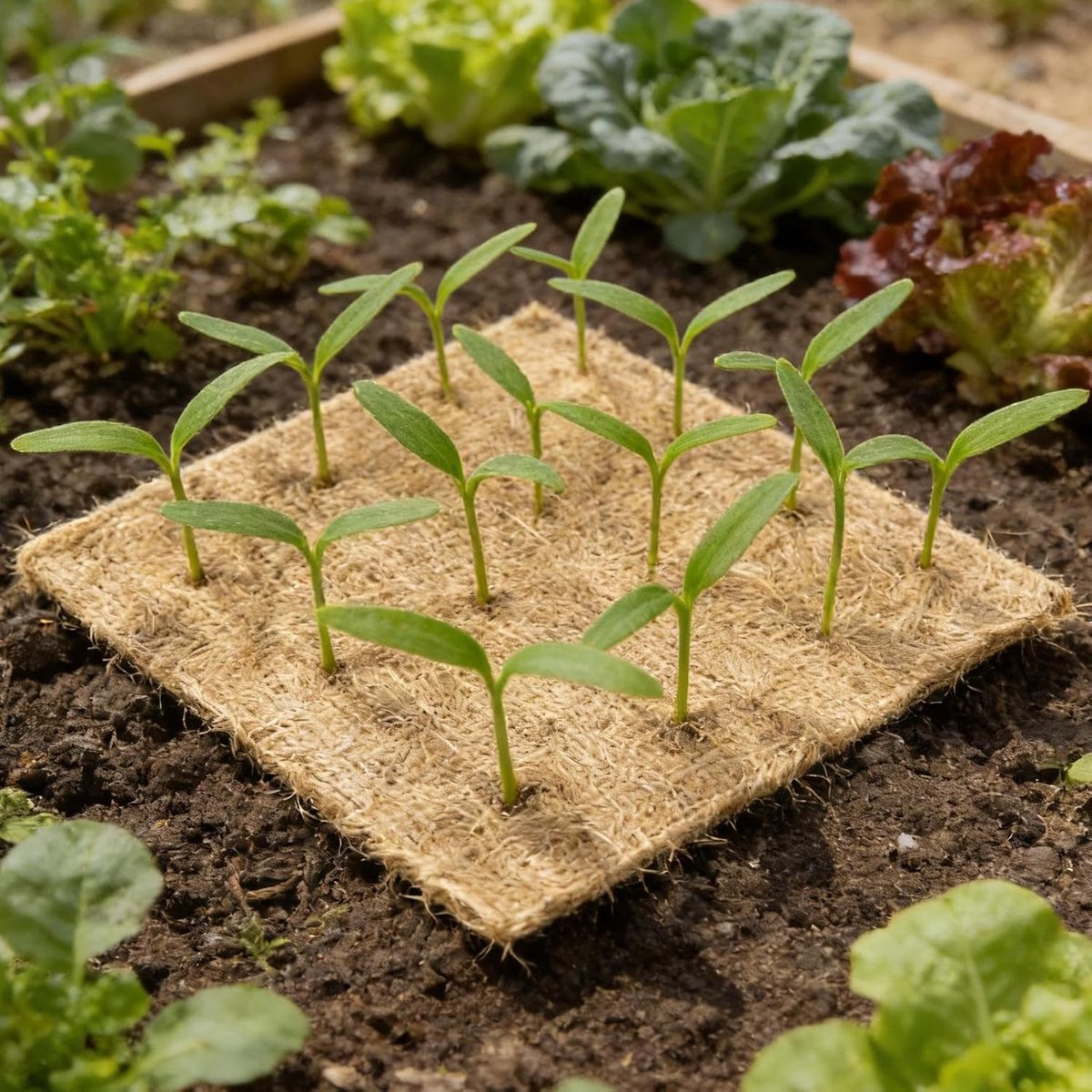 Set van 24 jute matten 25 x 25 cm voor microgroen en teelt, biologisch jutevilt, kweekmat, natuurvezel, voor kiemscheuten, tuinkers, zaaigoed, onderlegger voor