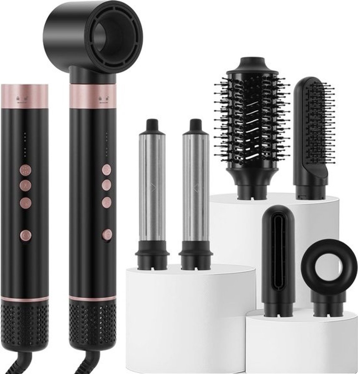 6-in-1-luchtstyler- en föhnborstelset - Voor krullen, föhnen, stylen, gladmaken en volume creëren