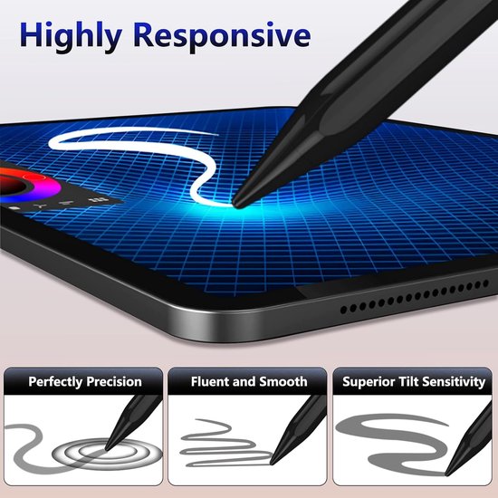 Stylus pen voor iPad (2018-2023), zeer nauwkeurige Palm Rejection Stylus Pen compatibel met iPad Pro 11/12.9", iPad 10/9/8/7/6e generatie, iPad Air 5/4/3e generatie, iPad Mini 6/5e generatie — afbeelding 3