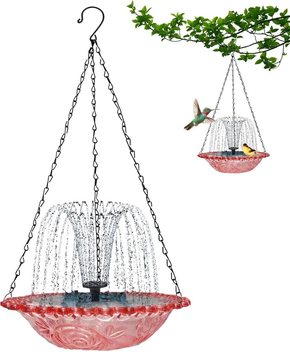 Vogelbaden voor buiten Buiten Zonne-energie Waterfontein met Vogelvoeder