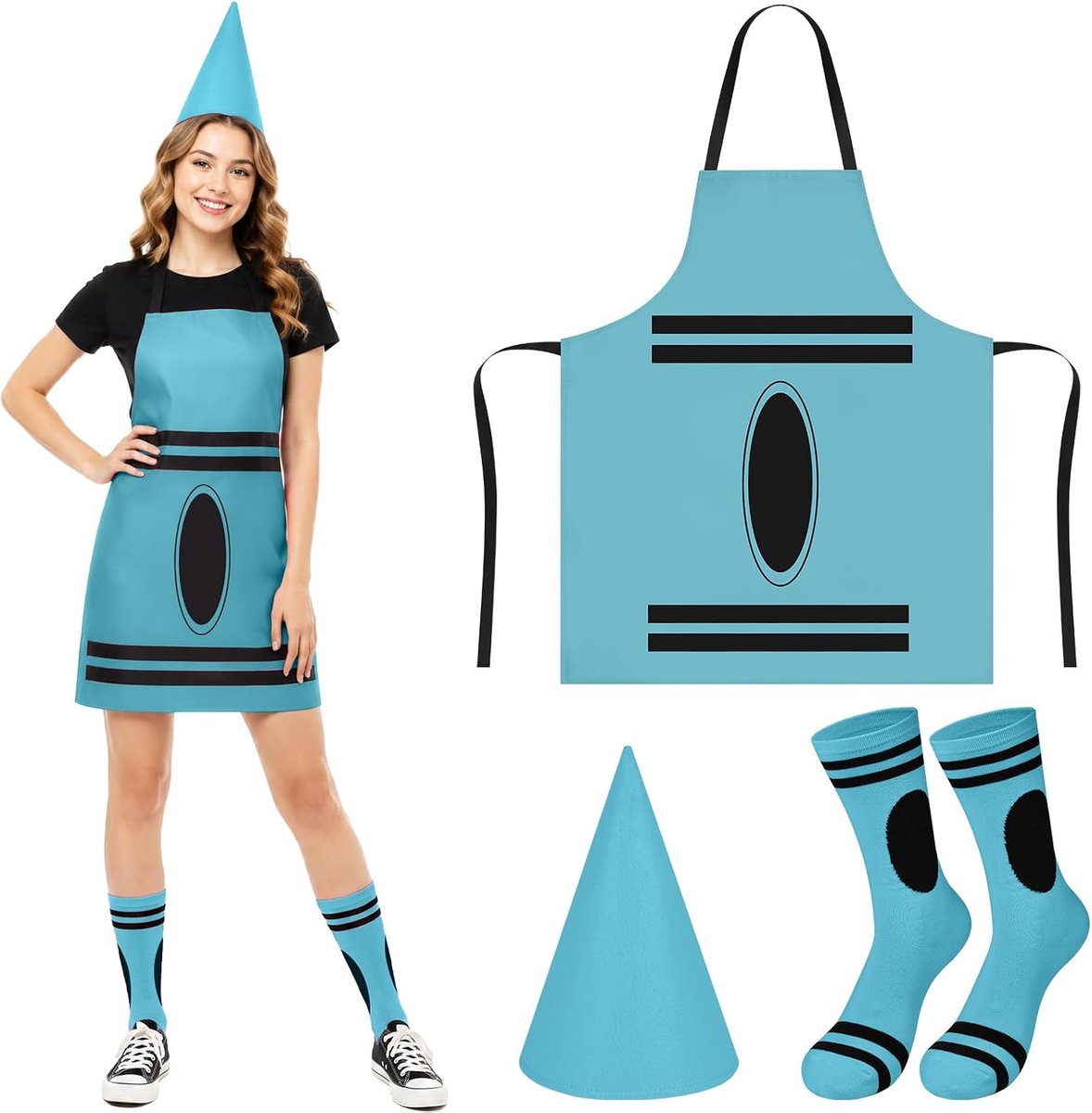 2/3 Stuks Krijt Schort Kostuum Set Volwassenen Kleurpotloden Outfit voor Halloween Thema Party