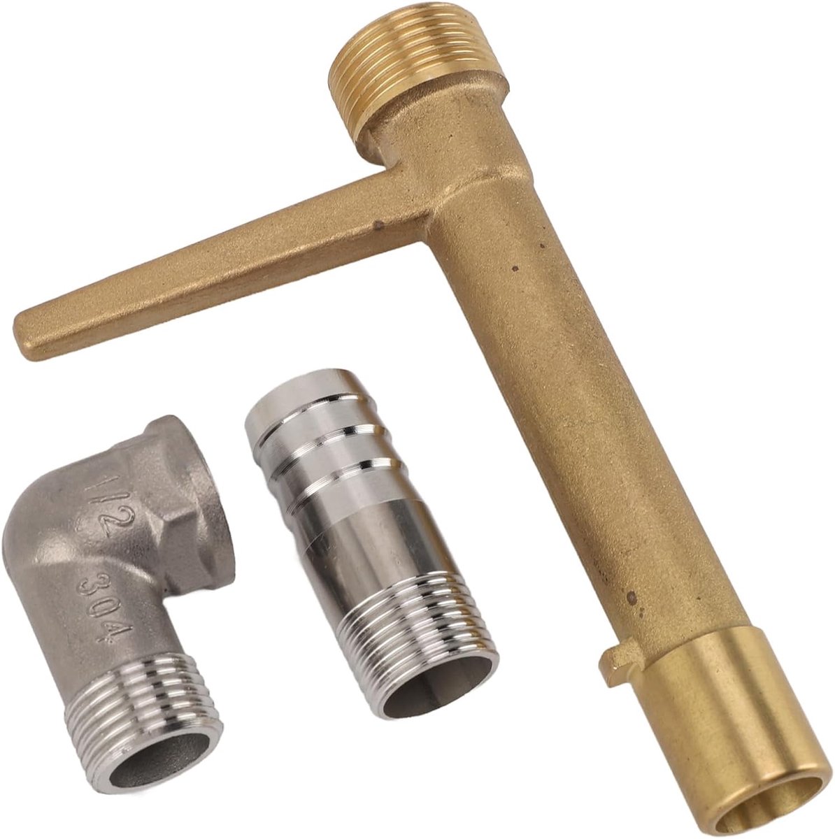 Snelkoppeling Ventielsleutel Messing Roestvrij staal Gemakkelijk te installeren Duurzaam Snelle waterextractie voor tuinirrigatiesysteem met messing/hoekige/torendraadadapters