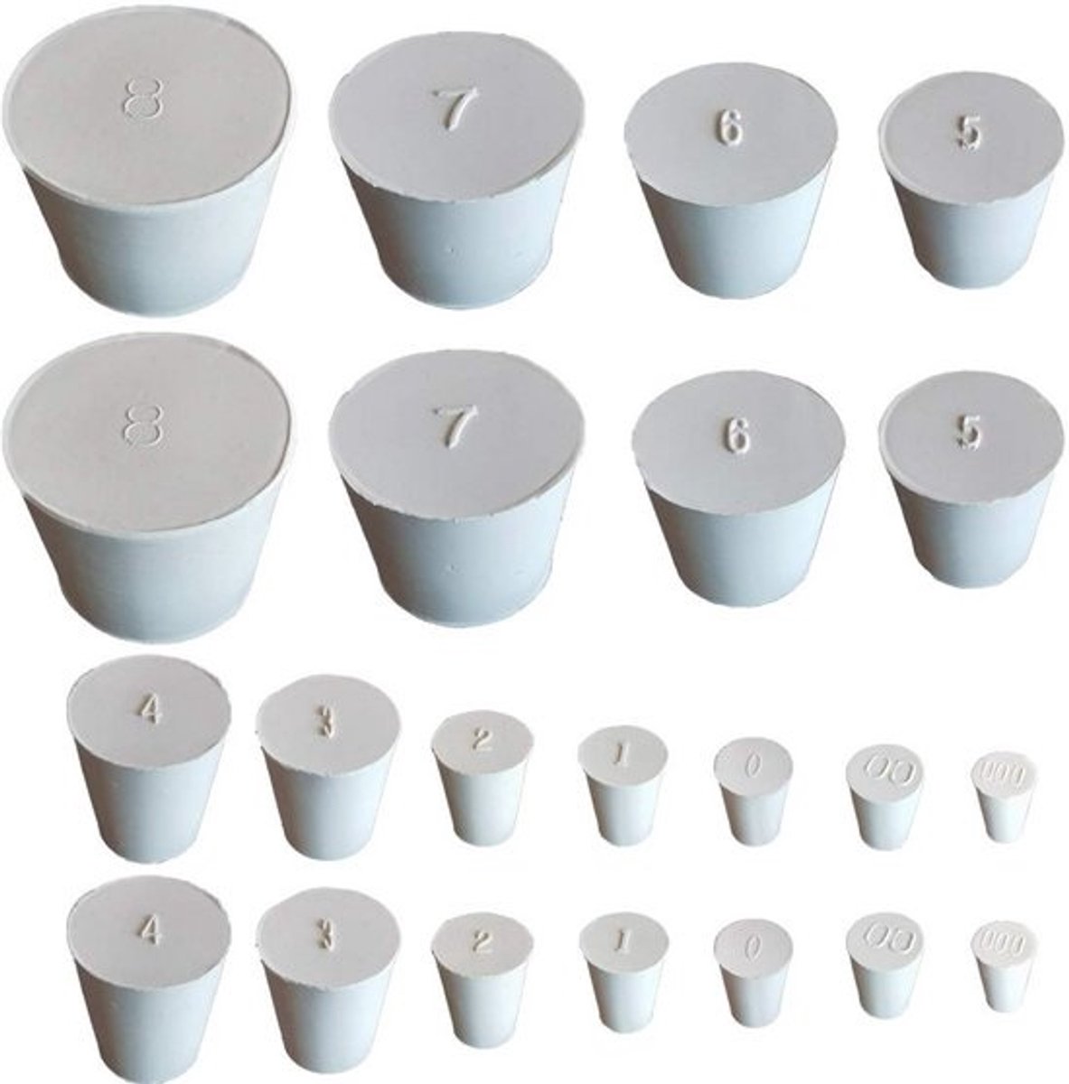 Rubberen Stoppen Set van 22 - Maten van 8mm tot 42mm - Ballonflessen en Watertanks