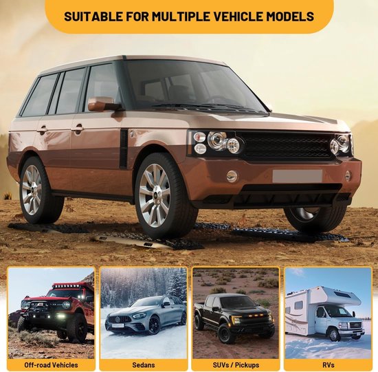 2 Stuks Zandplaten,10T Tractieplanken Offroad voor SUV en Auto,Zwart — afbeelding 2