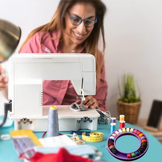 Flexibele siliconen spoelhouder ring voor naaien, borduren en handwerkaccessoires - ideaal voor creatief gebruik — afbeelding 3