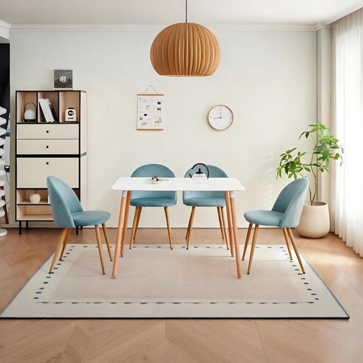 Eettafelset - 4 stoelen - Keukenmeubelset - eetkamercombinatie - Samen eten - Compact design - 110 x 70 x 74 cm