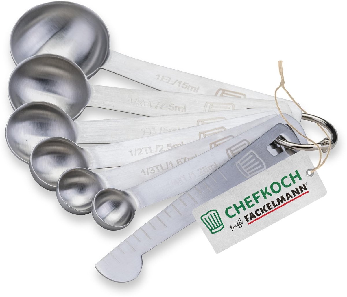 Premium Set van RVS Maatlepels met Gegraveerde Maten