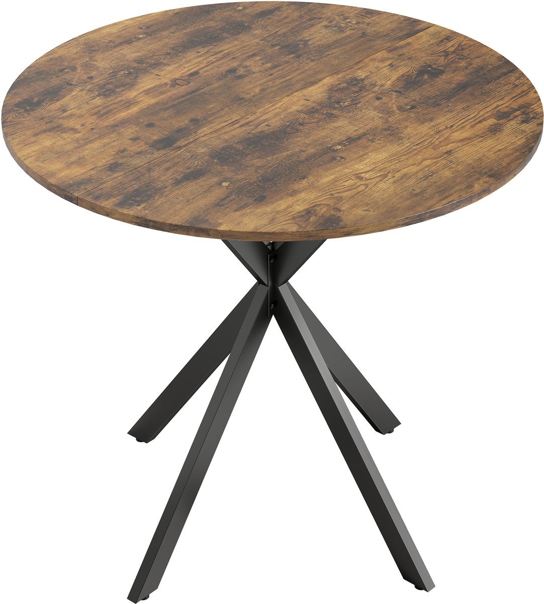 Homona Eettafel rond - Met verstelbare voetjes - Ø80 x 75 cm - Rustiek bruin