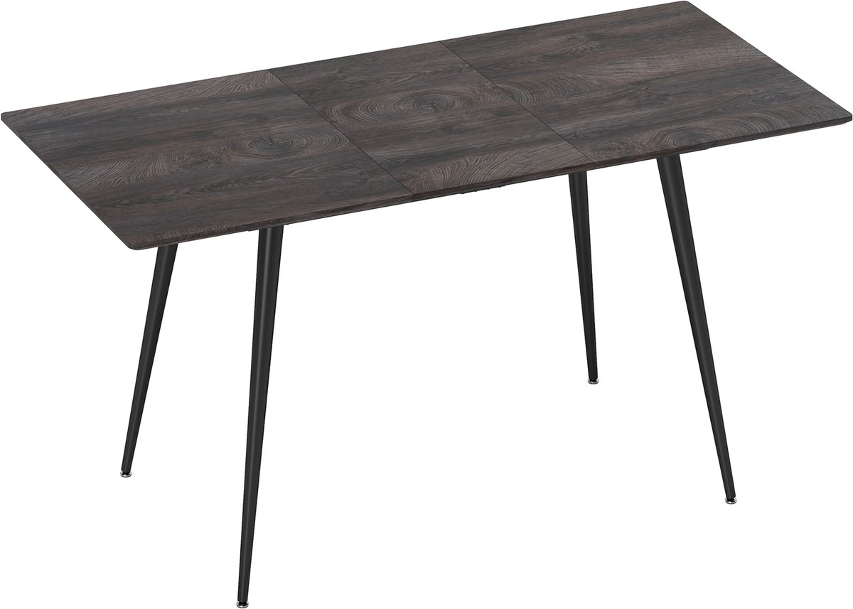 Homona Uitschuifbare eettafel - Voor 6 tot 8 personen - Met stalen frame - 120-160 x 75 x 77 cm - Grijs