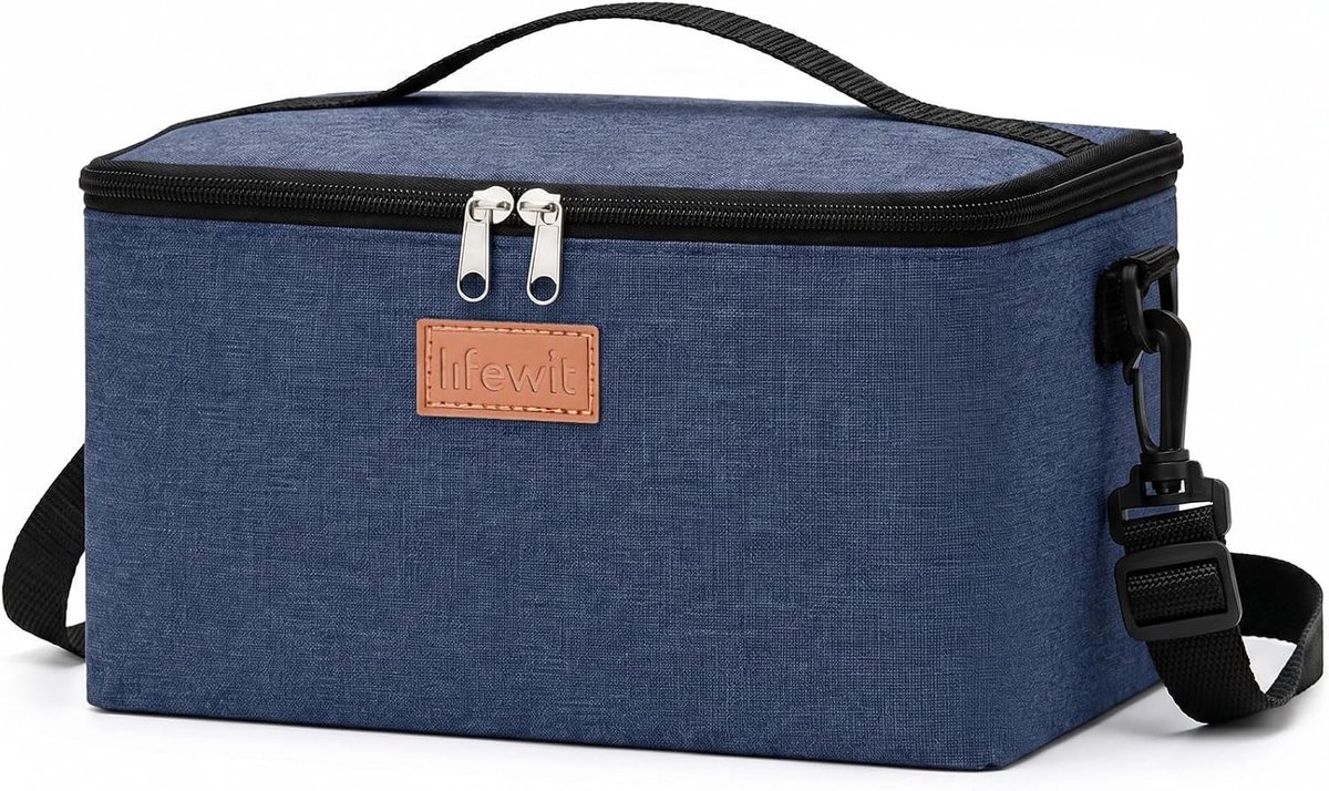 Koelbox voor Lunch - Draagbare Geïsoleerde Tas voor Werk, Picknick en Strand - 6.4L Donkerblauw
